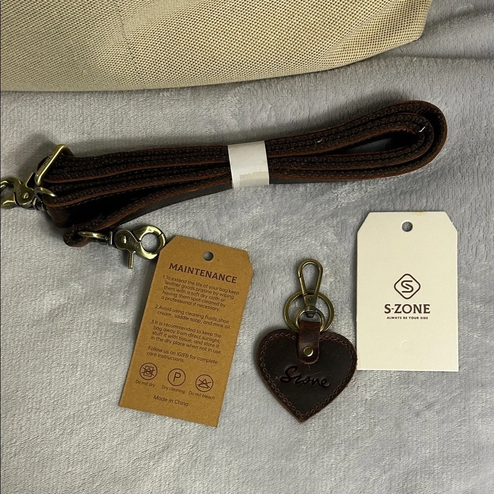 SZone Leather & Canvas Laptop Tote